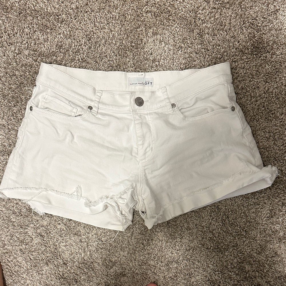 LOFT Women's White Jean Shorts